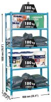 Simonrack Schwerlastregal SIMONCLICK 5 8435104907290 blau, weiß 90,0 x 30,0 x 180,0 cm