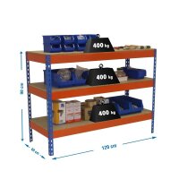 Simonrack Werkbank SIMONWORK BASIC 3 orange, blau 120,0 x...
