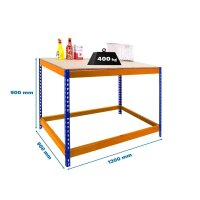 Simonrack Werkbank SIMONWORK BASIC 1 orange, blau 120,0 x 90,0 x 90,0 cm