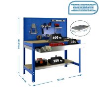 Simonrack Werkbank SIMONWORK blau 1 Schublade 151,0 x 61,0 x 144,5 cm