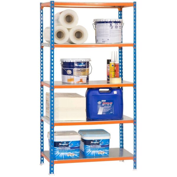 Simonrack Schwerlastregal SIMONCLICK SUPERPLUS 5 8435104937051 orange, blau 110,0 x 50,0 x 200,0 cm