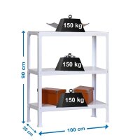 Simonrack Schwerlastregal SIMONHOME CLICK PLUS 3 8435104938904 weiß 80,0 x 30,0 x 90,0 cm