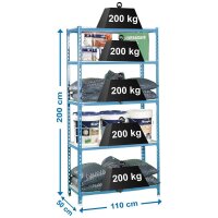 Simonrack Schwerlastregal SIMONCLICK SUPERPLUS 5 8435104937044 blau, weiß 110,0 x 50,0 x 200,0 cm