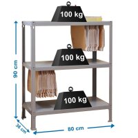 Simonrack Schwerlastregal FILECLICK MINI 3 8435104939338 grau 80,0 x 36,0 x 90,0 cm