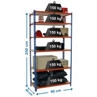 Simonrack Schwerlastregal MADERCLICK 6 8435104955369 orange, blau, braun 90,0 x 40,0 x 250,0 cm