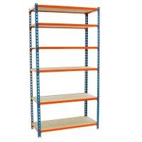 Simonrack Schwerlastregal MADERCLICK 6 8435104955369 orange, blau, braun 90,0 x 40,0 x 250,0 cm