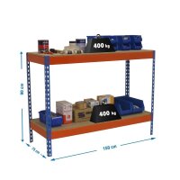 Simonrack Werkbank SIMONWORK BASIC 2 orange, blau 150,0 x...