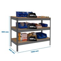 Simonrack Werkbank SIMONWORK BASIC 3 grau 120,0 x 60,0 x...