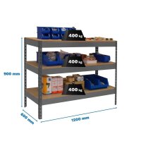 Simonrack Werkbank SIMONWORK BASIC 3 silber 120,0 x 60,0...