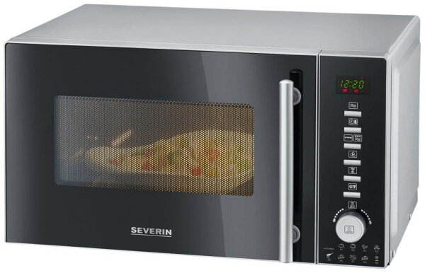 SEVERIN MW7773 Mikrowelle 800 W schwarz, edelstahl