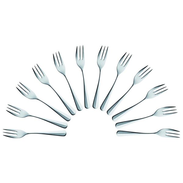 solex® Kuchengabeln Baguette silber, 12 St.