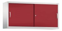 CP Aufsatz-Schiebetürenschrank Acurado, 2145-00 S10054 lichtgrau, rubinrot 4 Fachböden 160,0 x 40,0 x 79,0 cm