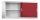 CP Aufsatz-Schiebetürenschrank Acurado, 2145-00 S10054 lichtgrau, rubinrot 4 Fachböden 160,0 x 40,0 x 79,0 cm