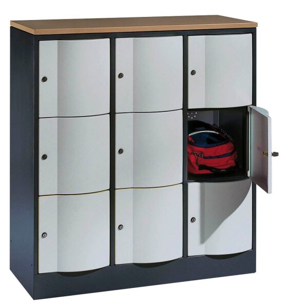 CP Schließfachschrank S 5000 Resisto anthrazit, silber 8573-372 S10744, 9 Schließfächer 115,0 x 54,0 x 125,5 cm