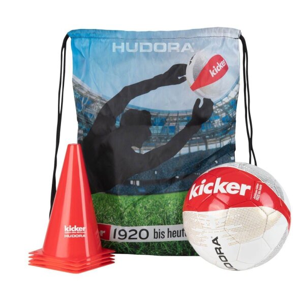 HUDORA® Fußball-Set KICKER EDITION weiß/rot, 1 Set