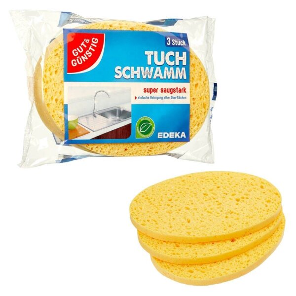 GUT&GÜNSTIG Tuchschwämme Naturfaser, 3 St.