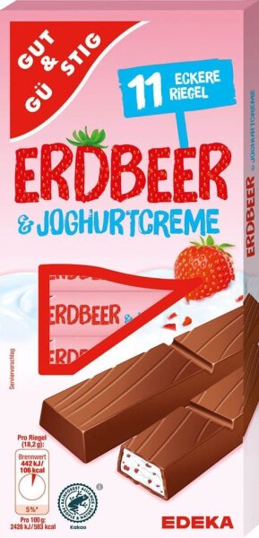 GUT&GÜNSTIG Joghurt-Erdbeer Schokoriegel 11 Riegel  ( 3121084003 )