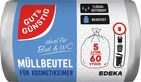 GUT&GÜNSTIG Kosmetikbeutel 5,0 l transparent, 60 St.