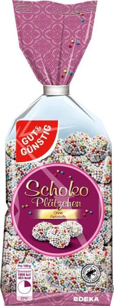 GUT&GÜNSTIG Schokoplätzchen mit Nonpareilles Kekse 200,0 g  ( 3213733006 )