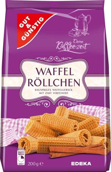 GUT&GÜNSTIG Waffelröllchen Kekse 200,0 g, 1 St.