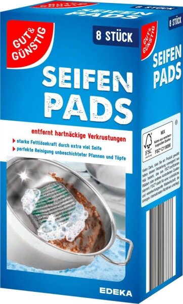GUT&GÜNSTIG Seifen Pads Stahlwolle, 8 St.