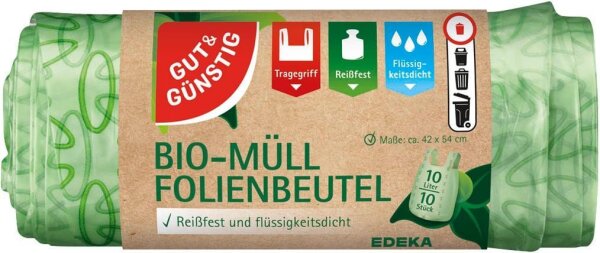 GUT&GÜNSTIG Biomüllbeutel 10,0 l grün, 10 St.