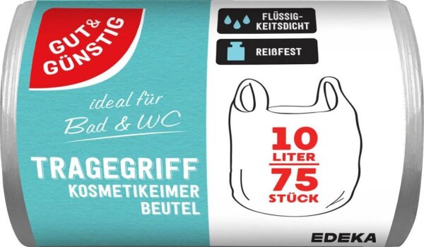 GUT&GÜNSTIG Kosmetikbeutel 10,0 l transparent, 75 St.