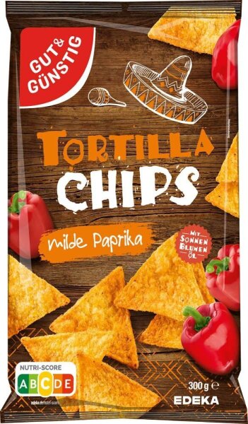 GUT&GÜNSTIG Tortilla Paprikageschmack  Chips 300,0 g, 1 St.