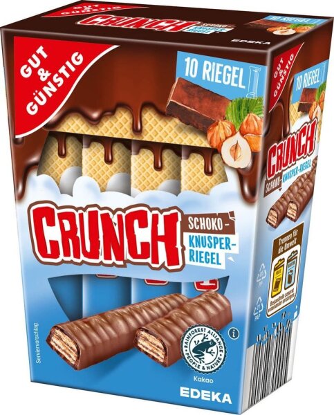 GUT&GÜNSTIG Crunch Schokoriegel 10 Riegel  ( 4008176002 )