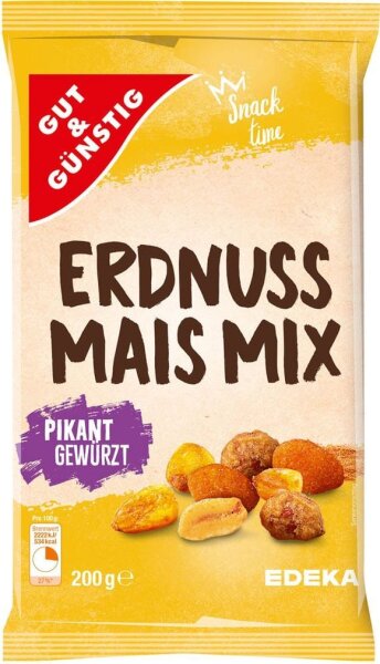 GUT&GÜNSTIG Erdnuss-Mais-Mix Nüsse 200,0 g, 1 St.