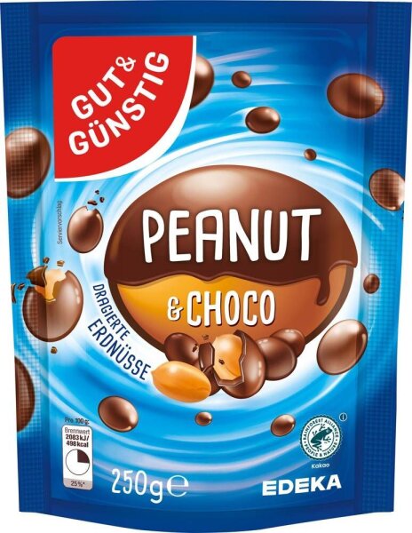 GUT&GÜNSTIG Peanut & Choco Schokobonbons 250,0 g, 1 St.