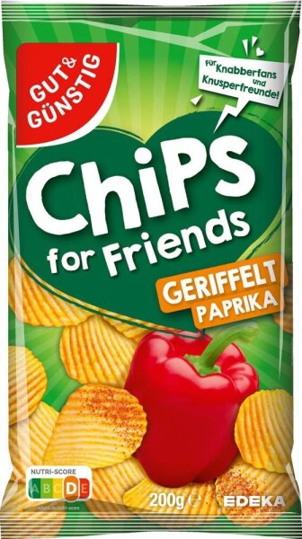 GUT&GÜNSTIG Paprika geriffelt Chips 200,0 g  ( 5830836009 )