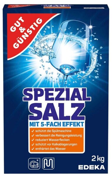 GUT&GÜNSTIG MIT 5-FACH EFFEKT Spülmaschinensalz, 2 kg, 1 St.