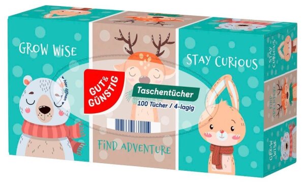 GUT&GÜNSTIG Taschentücherbox 4-lagig weiß, 100 Tücher