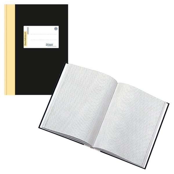 Ursus® Geschäftsbuch DIN A5 kariert, schwarz Hardcover 192 Seiten, 1 St.