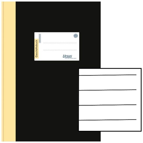 Ursus® Geschäftsbuch DIN A4 liniert, schwarz Hardcover 384 Seiten, 1 St.