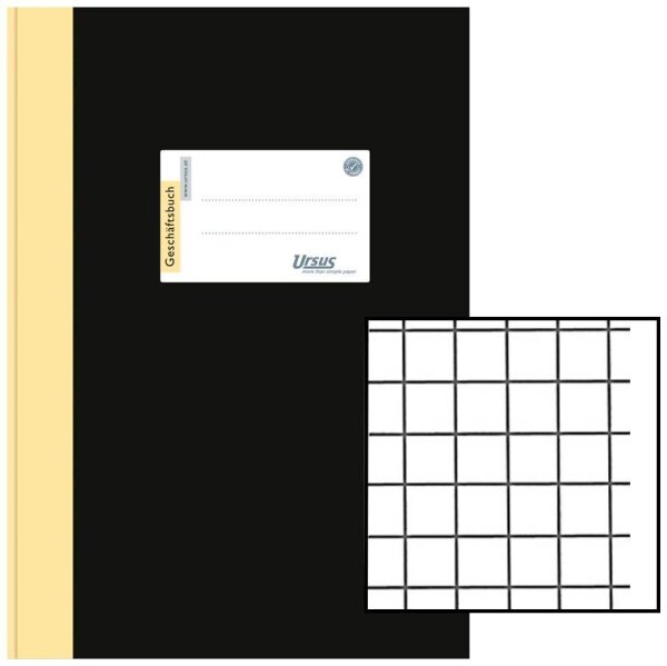 Ursus® Geschäftsbuch DIN A4 kariert, schwarz Hardcover 384 Seiten, 1 St.