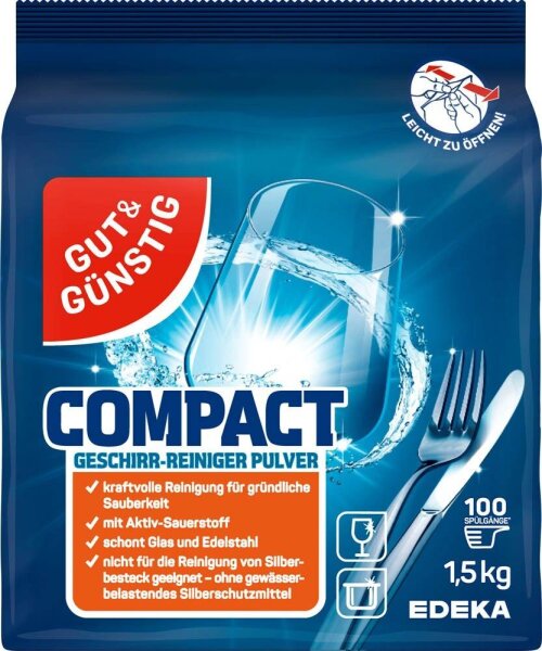 GUT&GÜNSTIG COMPACT Spülmaschinen-Pulver, 1,5 kg, 1 St.