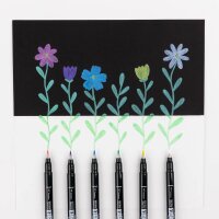 Tombow Fudenosuke Pastel Brush-Pens farbsortiert, 6 St.