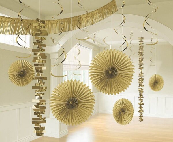 amscan® Partydeko-Set gold, 1 Set  ( 241700-19-55 )