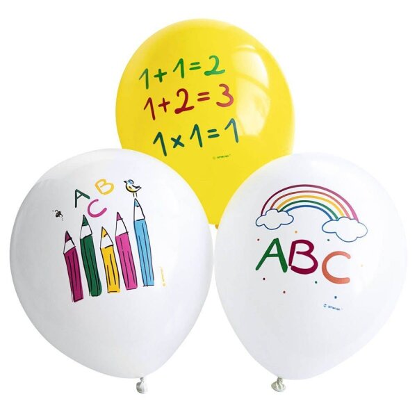 amscan® Luftballons Schulstart ABC bunt, 6 St.  ( 9917048 )