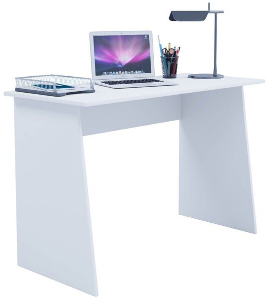 VCM my office Masola Maxi Schreibtisch weiß rechteckig, Wangen-Gestell weiß 110,0 x 50,0 cm