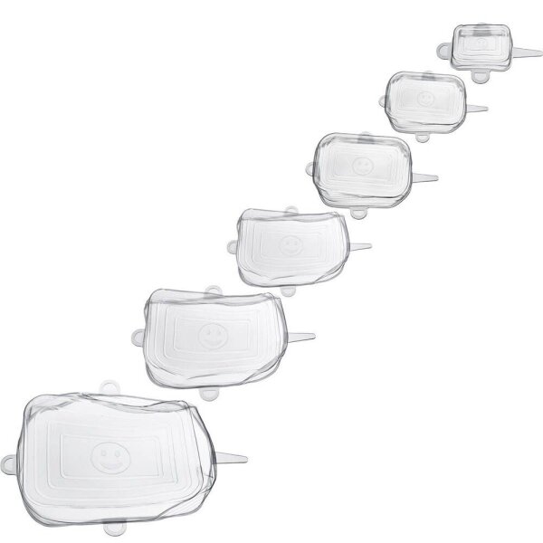 WESTMARK Frischhaltedeckel-Set Silikon Square transparent, 1 Set