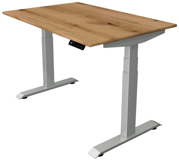 Kerkmann Move 4 elektrisch höhenverstellbarer Schreibtisch eiche rechteckig, T-Fuß-Gestell silber 120,0 x 80,0 cm