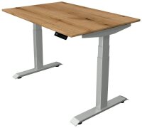Kerkmann Move 4 elektrisch höhenverstellbarer Schreibtisch eiche rechteckig, T-Fuß-Gestell silber 120,0 x 80,0 cm