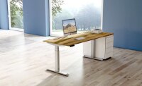 Kerkmann Move 4 elektrisch höhenverstellbarer Schreibtisch eiche rechteckig, T-Fuß-Gestell silber 120,0 x 80,0 cm