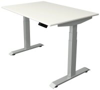 Kerkmann Move 4 elektrisch höhenverstellbarer Schreibtisch weiß rechteckig, T-Fuß-Gestell silber 120,0 x 80,0 cm