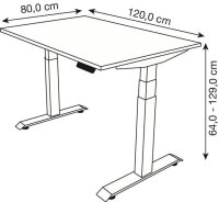 Kerkmann Move 4 elektrisch höhenverstellbarer Schreibtisch weiß rechteckig, T-Fuß-Gestell silber 120,0 x 80,0 cm