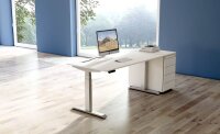 Kerkmann Move 4 elektrisch höhenverstellbarer Schreibtisch weiß rechteckig, T-Fuß-Gestell silber 120,0 x 80,0 cm