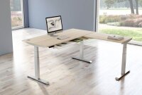 Kerkmann Move 4 elektrisch höhenverstellbarer Schreibtisch ahorn rechteckig, T-Fuß-Gestell silber 180,0 x 180,0 cm
